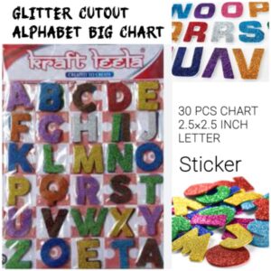 GLITTER CUTOUT ALPHABET BIG CHART-KRAFT LEELA