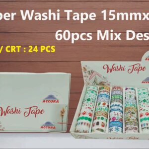 WASHI TAPE MIX ACCURA 2 METER (60 PCS BOX)