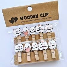 WOODEN PAPER CLIP DESIGN (10 PC)