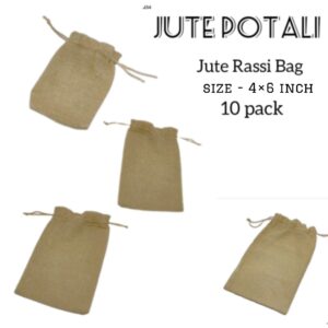 JUTE POTALI BAG 4×6 INCH (10 PCS)