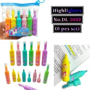 FANCY HIGHLIGHTER BOTTEL NO.DL-2033 (6 PC) UNICORN