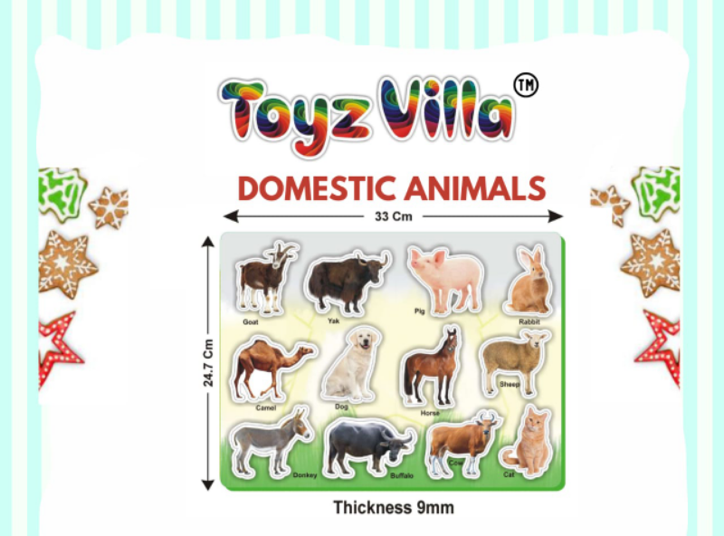 EVA PRINTED PUZZLE BOARD DOMESTIC ANIMALS-CRAFT VILLA