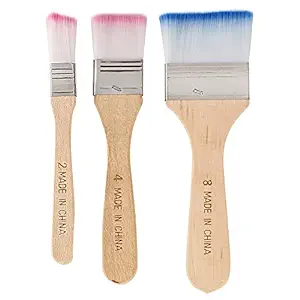 ARTIST GESSO BRUSH FLAT RAINBOW HAIR (3PCS)