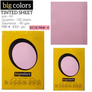 ROSE PINK TINTED PAPER A/4 (100 SHEET) -BIG COLORS