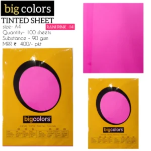 RANI PINK TINTED PAPER A/4 (100 SHEET) -BIG COLORS