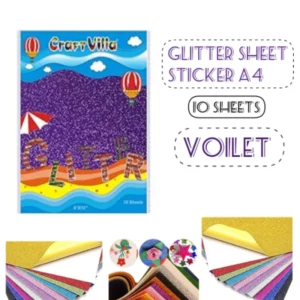 GLITTER FOAM SHEET VOILET A/4-CRAFT VILLA