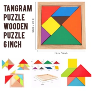 TANGRAM PUZZLE WOODEN MIDIUM (6 INCH)