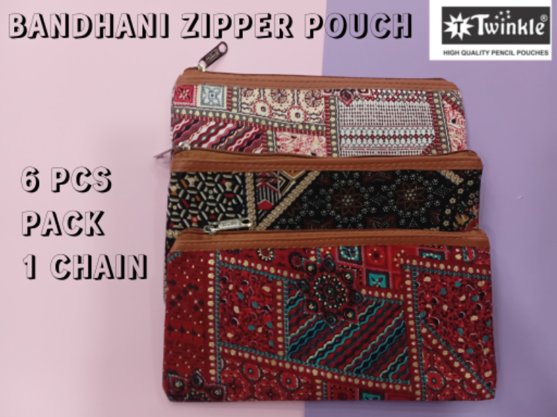 ZIPPER POUCH BANDHANI (1 CHAIN)-TWINKLE