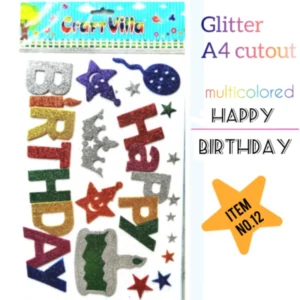 GLITTER CUTOUT HAPPY BIRTHDAY NO.12_A/4-CRAFT VILLA