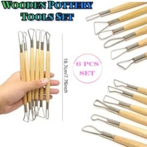 WOODEN POTTERY TOOLS - 6 PCS