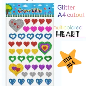 GLITTER CUTOUT HEART NO.04_A/4-CRAFT VILLA