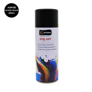 SPRAY PAINT GLOSSY BLACK 450ML-ARTORIAL