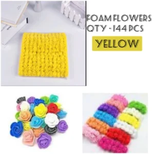 FOAM FLOWER SMALL (144 PCS) - YELLOW
