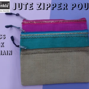 ZIPPER POUCH JUTE COLOR (1 CHAIN)-TWINKLE