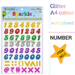 GLITTER CUTOUT NUMBERS NO.02_ A/4-CRAFT VILLA