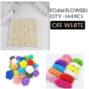 FOAM FLOWER SMALL (144 PCS) - OFF WHITE