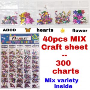 GLITTER STAR/HEAR/ROUND SEQUENCE CHART(40 PC)