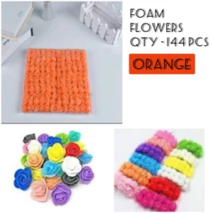 FOAM FLOWER SMALL (144 PCS) - ORANGE