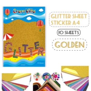 GLITTER SHEET GUMMING GOLDEN A/4-CRAFT VILLA