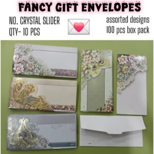 FANCY ENVELOPES (10PCS) NO.CRYSTAL SLIDER-SHUBH