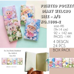 PRINTED POCKET DIARY WELCRO A/6 NO.1600-