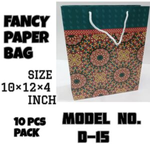FANCY PAPER BAG NO.D-15 (10×12×4 INCH)-GOLDEN