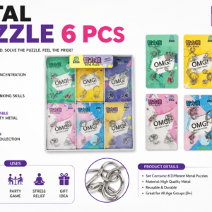 METAL PUZZLE SET NO.RY-3007 (6PCS)