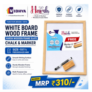 WHITE BOARD WOOD FRAME - VIDYA
