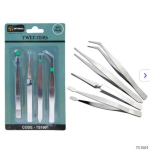 METAL TWEEZER SET 4 PCS NO.TS-1001