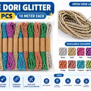 JUTE DORI GLITTER COLOUR BIG 12 PCS
