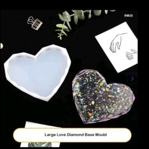SILICON RESIN MOULD DIAMOND HEART 3 INCH [1PC]-RM 25