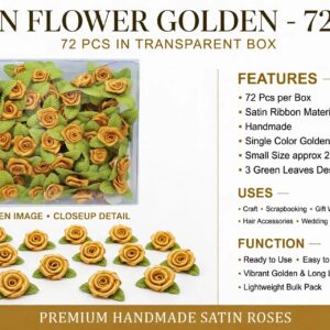 SATIN FLOWERS SMALL GOLDEN (72PCS)